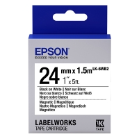 Epson LK-6WB2 | svart text - vit tejp | 24mm (original) C53S656003 083270