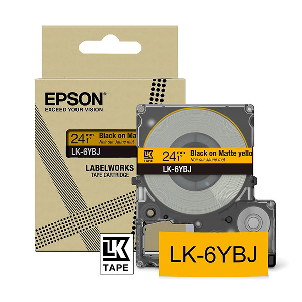 Epson LK-6YBJ | svart text - gul tejp | 24mm (original) C53S672076 084408 - 1