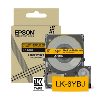 Epson LK-6YBJ | svart text - gul tejp | 24mm (original) C53S672076 084408