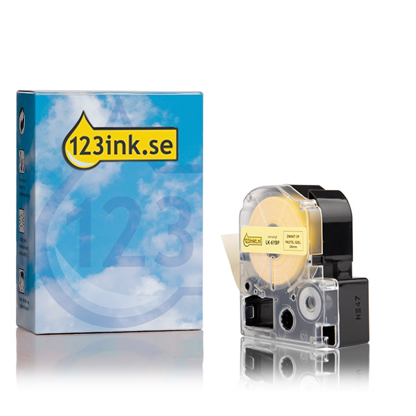 Epson LK-6YBP | svart text - gul tejp | 24mm (varumärket 123ink)​​​​​​​ C53S656005C 083267 - 1