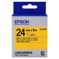 Epson LK-6YBP | svart text - pastellgul tejp | 24mm (original) C53S656005 083266
