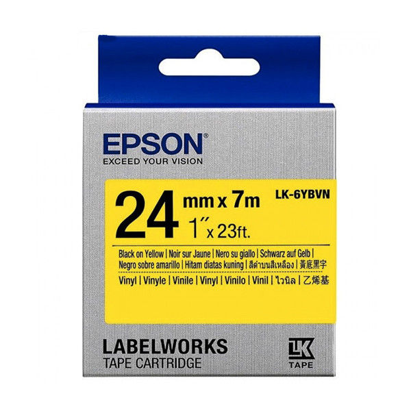 Epson LK-6YBVN | svart text - gul tejp | 24mm (original) C53S656021 084356 - 1