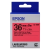 Epson LK-7RBP | svart text - pastellröd tejp | 36mm (original) 083276 - 1
