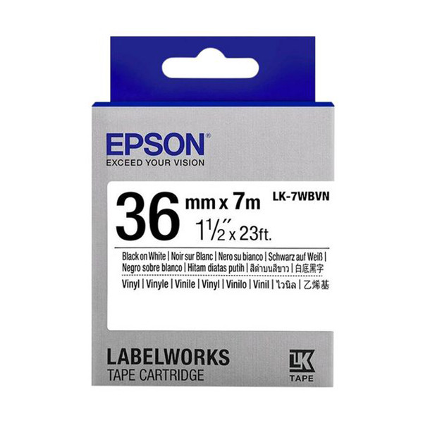 Epson LK-7WBVN | svart text - vit tejp | 36mm (original) C53S657012 084358 - 1
