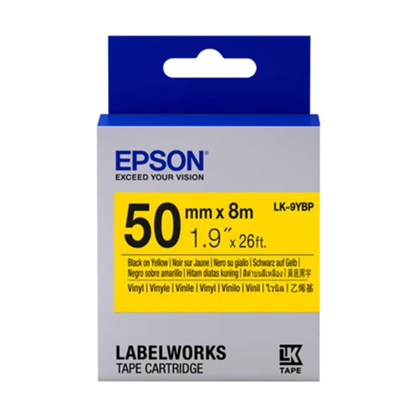 Epson LK-9YBP | svart text - pastellgul tejp | 50mm (original) C53S659002 084306 - 1