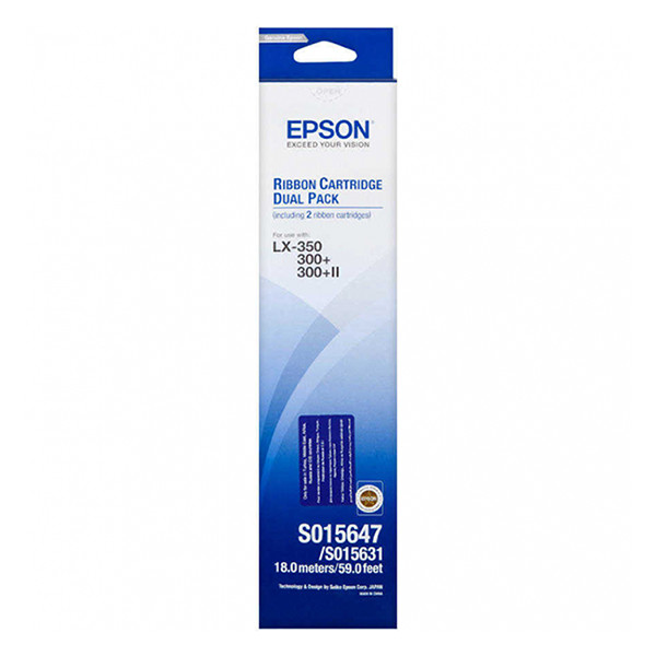 Epson S015647 svart färgband 2-pack (original) C13S015647 084314 - 1