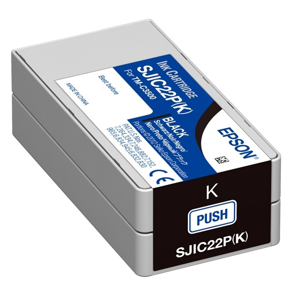 Epson SJIC22P (K) svart bläckpatron (original) C33S020601 026636 - 1