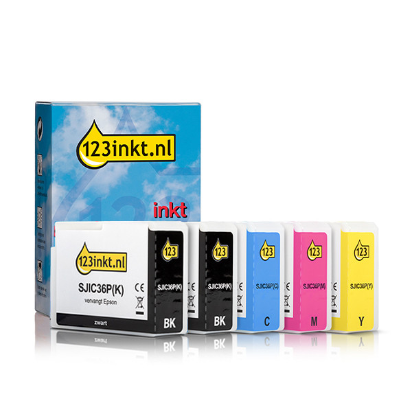 Epson SJIC36P BK/C/M/Y bläckpatron 5-pack (varumärket 123ink) 160823 - 1