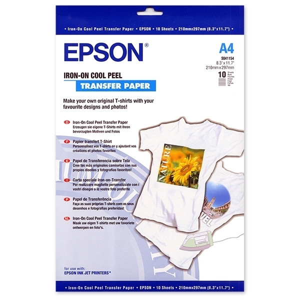 Epson T-shirt transferfolie A4 | white/light textiles | Epson S041154 | 10 ark C13S041154 064646 - 1