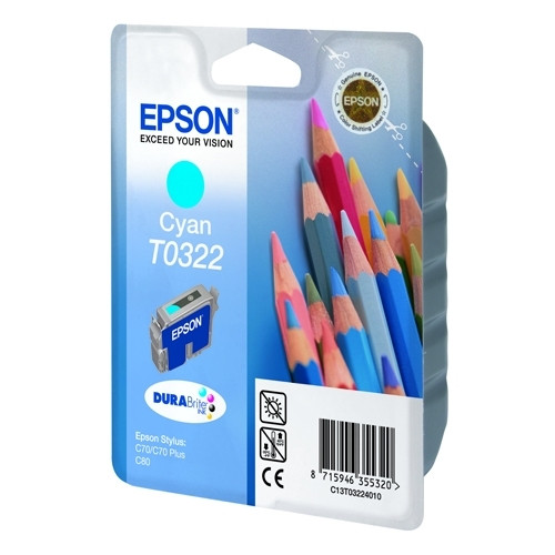 Epson T0322 cyan bläckpatron (original) C13T03224010 021130 - 1