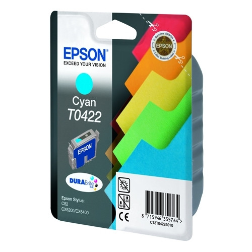 Epson T0422 cyan bläckpatron (original) C13T04224010 022150 - 1