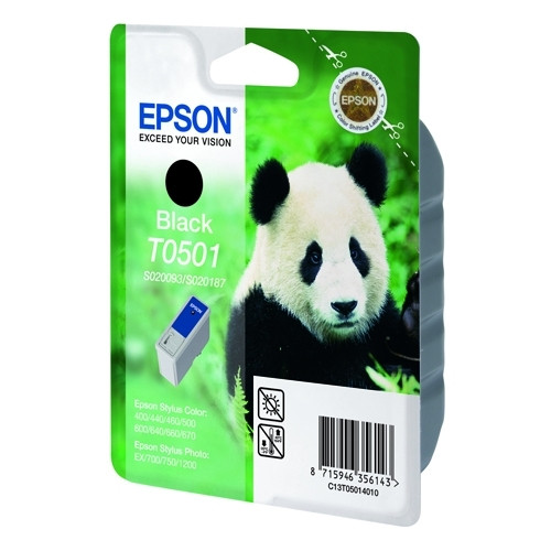 Epson T050 svart bläckpatron (original) C13T05014010 020184 - 1