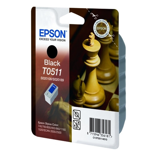 Epson T0511 svart bläckpatron (original) C13T05114010 020234 - 1