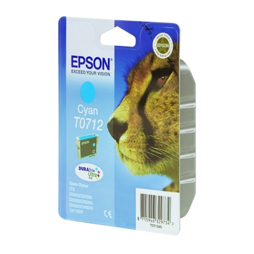 Epson T0712 cyan bläckpatron (original) C13T07124011 C13T07124012 023050 - 1