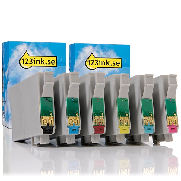 Epson T0807 BK/C/M/Y/LC/LM bläckpatron 6-pack (varumärket 123ink)  110686 - 1