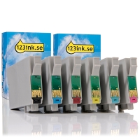 Epson T0807 BK/C/M/Y/LC/LM bläckpatron 6-pack (varumärket 123ink)  110686