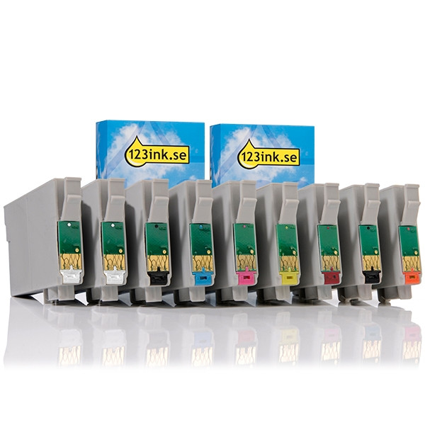 Epson T0870/1/2/3/4/7/8/9 bläckpatron 8-pack (varumärket 123ink) C13T08704010C C13T08714010C C13T08724010C C13T08734010C C13T08744010C 110588 - 1