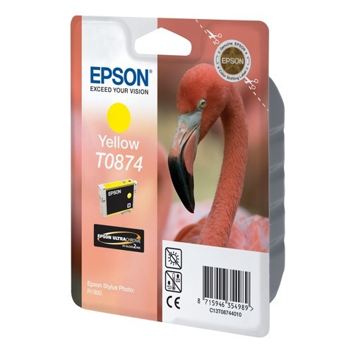 Epson T0874 gul bläckpatron (original) C13T08744010 023308 - 1