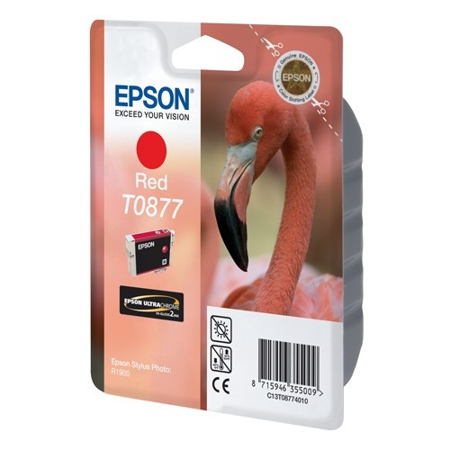 Epson T0877 röd bläckpatron (original) C13T08774010 023310 - 1
