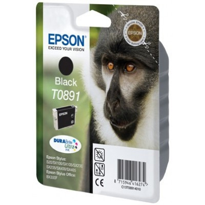 Epson T0891 svart bläckpatron låg kapacitet (original) C13T08914011 023316 - 1