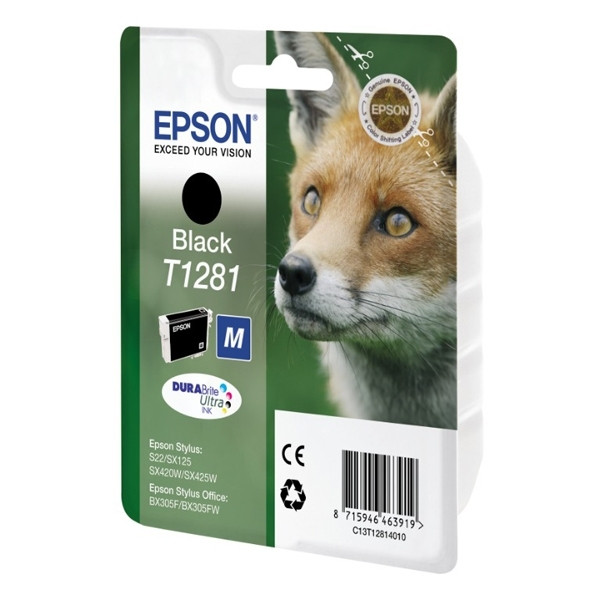 Epson T1281 svart bläckpatron (original) C13T12814011 C13T12814012 026272 - 1