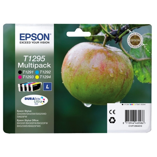 Epson T1295 BK/C/M/Y bläckpatron 4-pack (original) C13T12954010 C13T12954012 C13T12954020 C13T12954022 026299 - 1