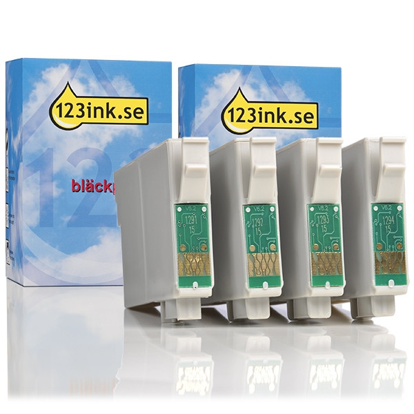 Epson T1295 BK/C/M/Y bläckpatron 4-pack (varumärket 123ink) C13T12954010C C13T12954012C 127002 - 1
