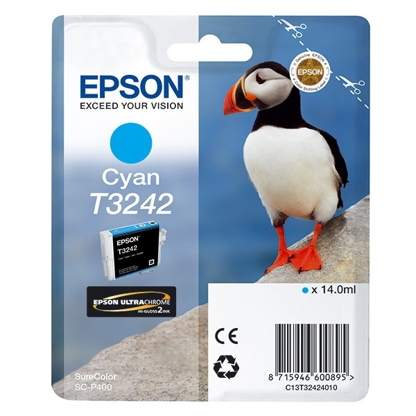 Epson T3242 cyan bläckpatron (original) C13T32424010 026936 - 1