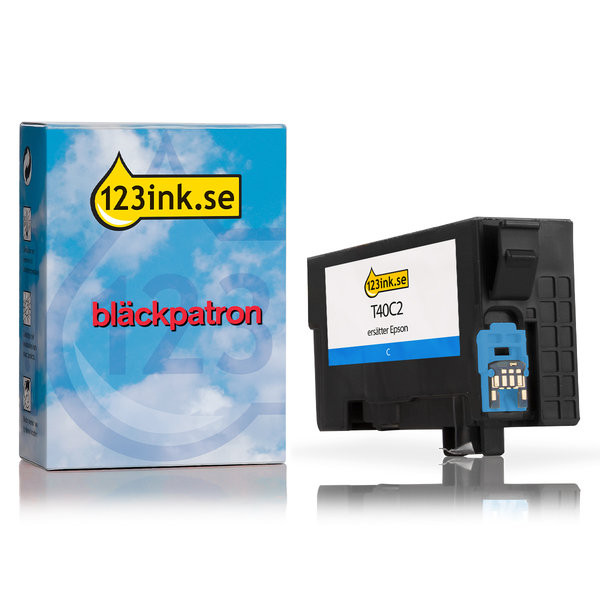 Epson T40C2 cyan bläckpatron (varumärket 123ink) C13T40C240C 083411 - 1