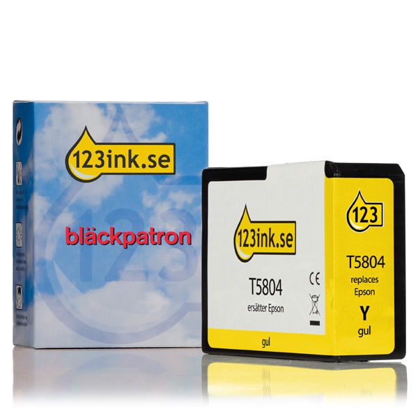 Epson T5804 gul bläckpatron (varumärket 123ink) C13T580400C 025916 - 1