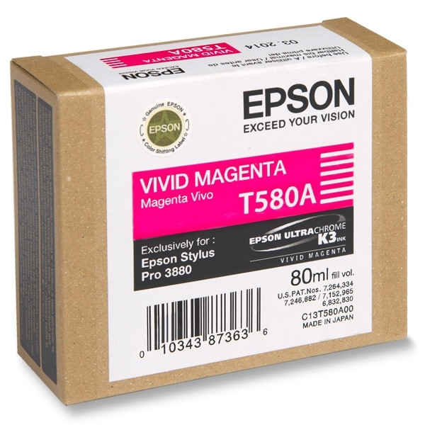 Epson T580A vivid magenta bläckpatron (original) C13T580A00 025912 - 1