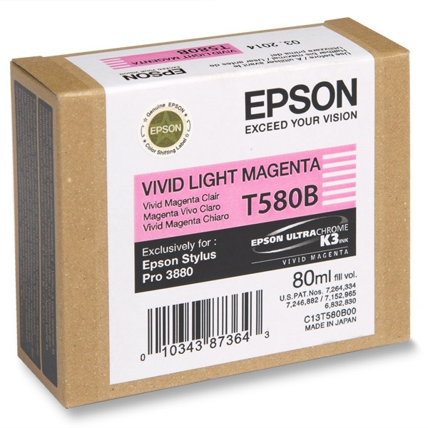 Epson T580B vivid ljus magenta bläckpatron (original) C13T580B00 025927 - 1