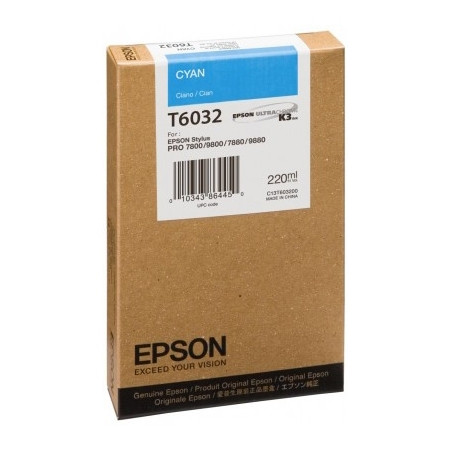 Epson T6032 cyan bläckpatron hög kapacitet (original) C13T603200 026036 - 1