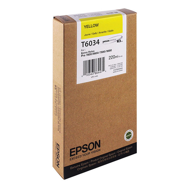 Epson T6034 gul bläckpatron hög kapacitet (original) C13T603400 026040 - 1