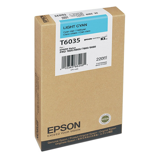 Epson T6035 ljus cyan bläckpatron hög kapacitet (original) C13T603500 026042 - 1
