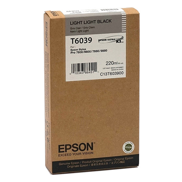 Epson T6039 ljus ljus svart bläckpatron hög kapacitet (original) C13T603900 026048 - 1