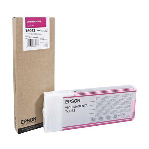 Epson T6063 vivid magenta bläckpatron hög kapacitet (original) C13T606300 026070 - 1