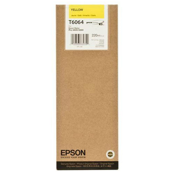 Epson T6064 gul bläckpatron hög kapacitet (original) C13T606400 026072 - 1