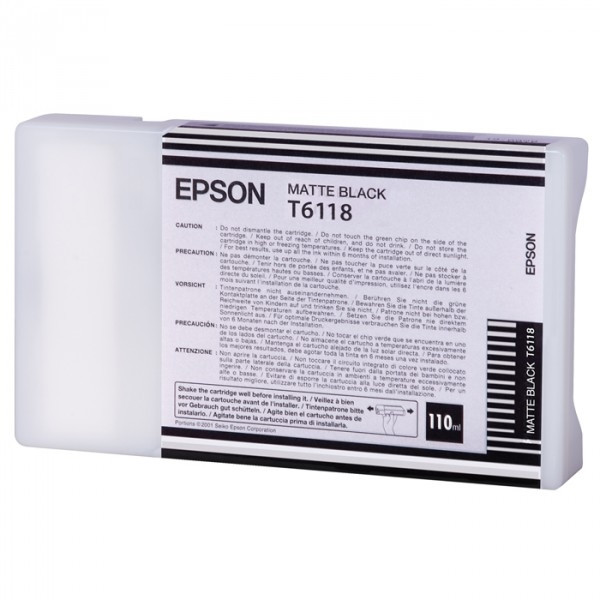 Epson T6118 mattsvart bläckpatron (original) C13T611800 026088 - 1