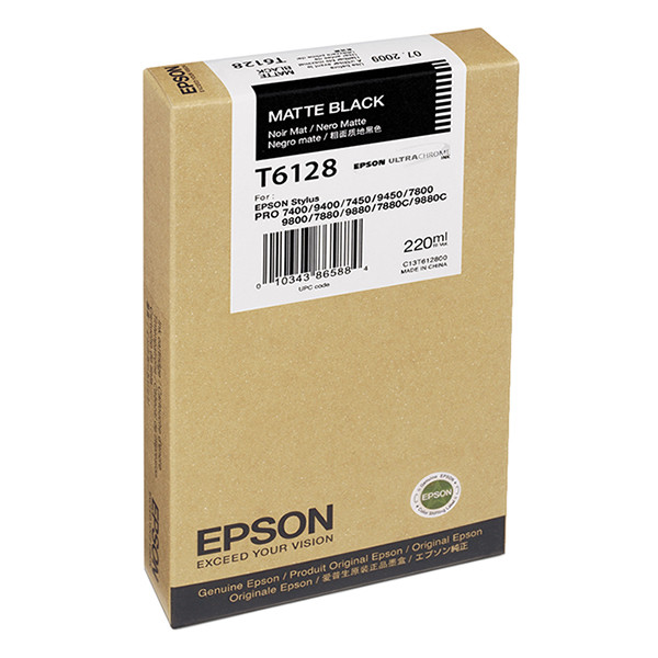 Epson T6128 mattsvart bläckpatron hög kapacitet (original) C13T612800 026096 - 1