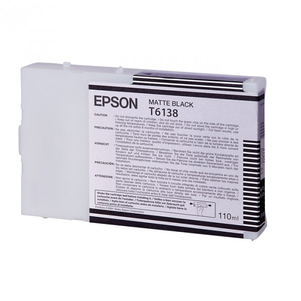 Epson T6138 mattsvart bläckpatron (original) C13T613800 026104 - 1