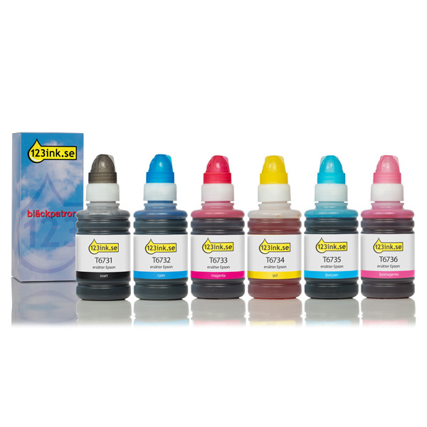 Epson T673 bläckrefill 6-pack (varumärket 123ink) C13T67314AC C13T67324AC C13T67334AC C13T67344AC C13T67354AC 127066 - 1