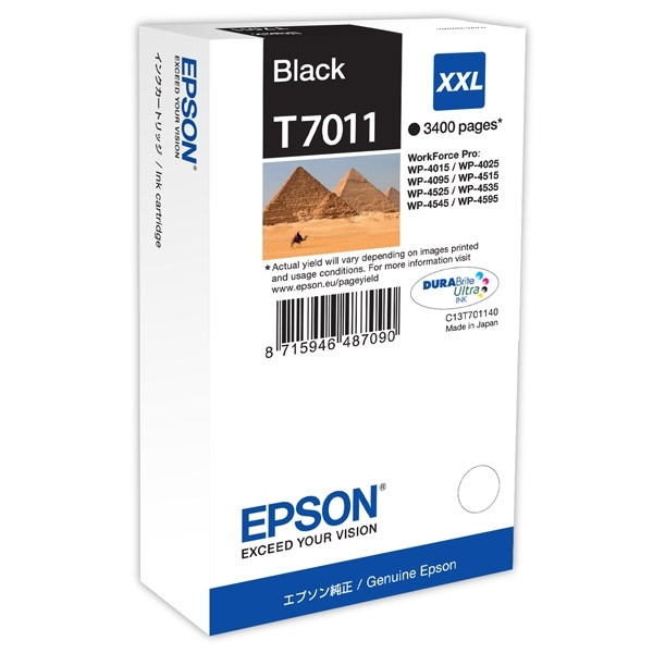 Epson T7011 svart bläckpatron extra hög kapacitet (original) C13T70114010 026400 - 1