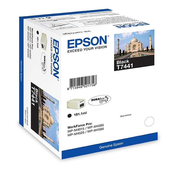 Epson T7441 svart bläckpatron hög kapacitet (original) C13T74414010 026610 - 1
