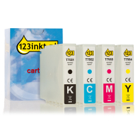 Epson T7551/52/53/54 BK/C/M/Y bläckpatron 4-pack (varumärket 123ink) C13T755140C C13T755240C C13T755340C C13T755440C 127055