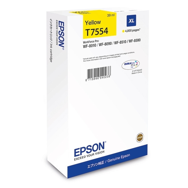Epson T7554 gul bläckpatron hög kapacitet (original) C13T755440 026686 - 1
