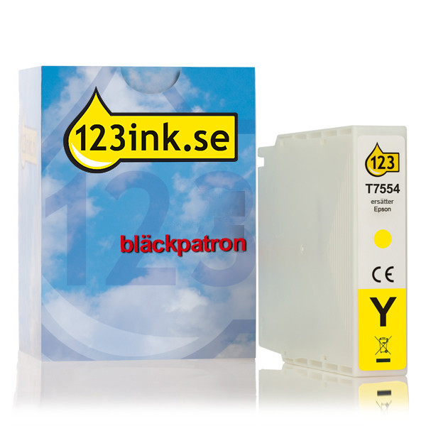 Epson T7554 gul bläckpatron hög kapacitet (varumärket 123ink) C13T755440C 026687 - 1