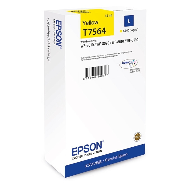 Epson T7564 gul bläckpatron (original) C13T756440 026678 - 1