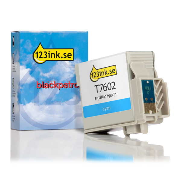 Epson T7602 cyan bläckpatron (varumärket 123ink) C13T76024010C 026725 - 1