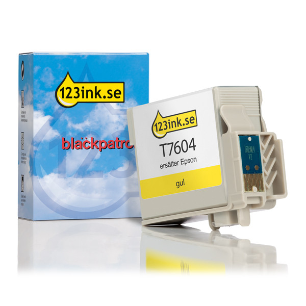 Epson T7604 gul bläckpatron (varumärket 123ink) C13T76044010C 026729 - 1